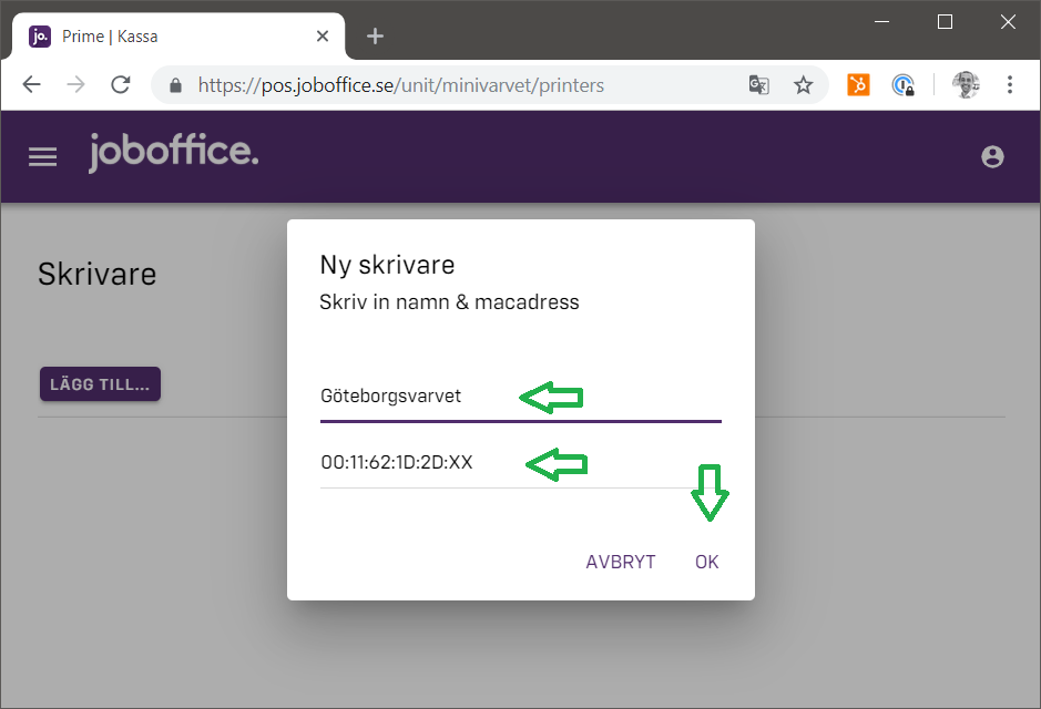 Lägg till skrivare